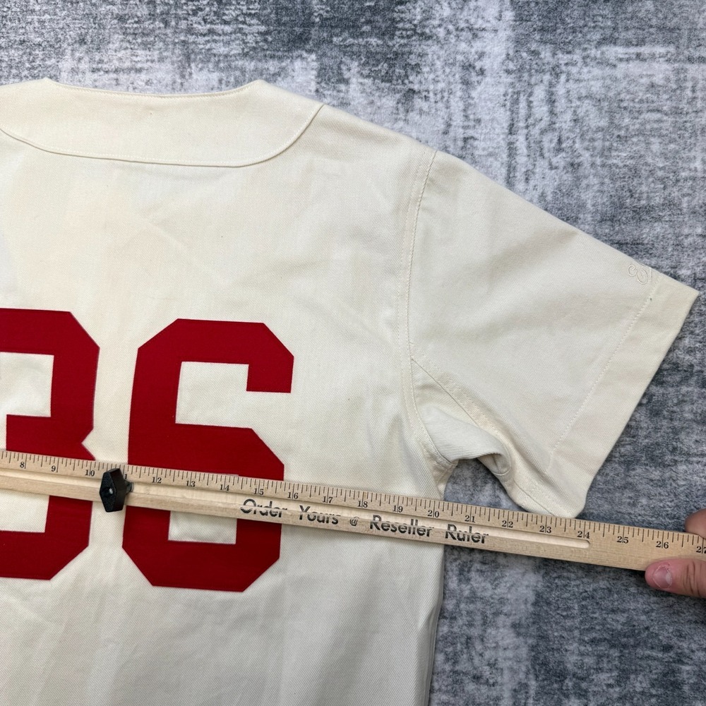 Ebbits‎ Field Flannels Harvard University Jersey Adult Small Cream Twill NEW - Picture 8 of 10
